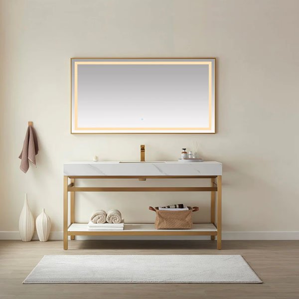 Sintered Stone Top - 60" white - with mirror